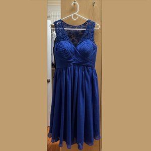Royal blue crepe cocktail dress size 8